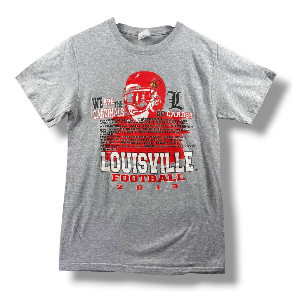 Fruit of the Loom Louisville Football 2013 Cardinals T-Shirt Mens Small Gray - Picture 1 of 8